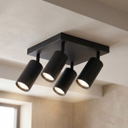 Brilagi - LED RGBW dimmbarer Deckenspot SELE SQUARE 4xGU10/6,5W/230V 2700-6500K schwarz