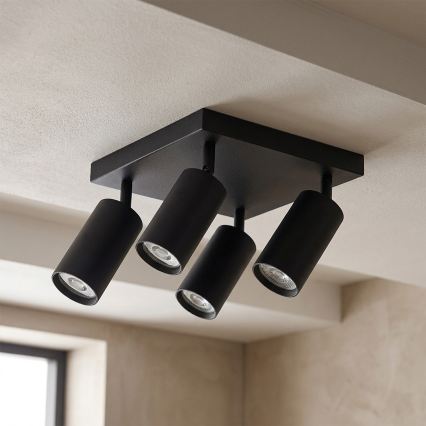 Brilagi - LED RGBW dimmbarer Deckenspot SELE SQUARE 4xGU10/6,5W/230V 2700-6500K schwarz