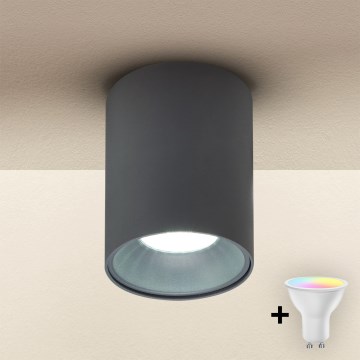 Brilagi - LED RGBW dimmbarer Einbaustrahler TRINE 1xGU10/4,8W/230V 3000K Anthrazit + Fernbedienung