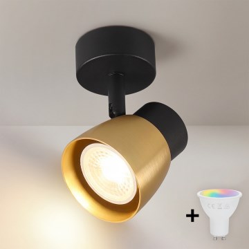 Brilagi - LED RGBW dimmbarer Spot NUGGET 1xGU10/4,8W/230V schwarz/gold