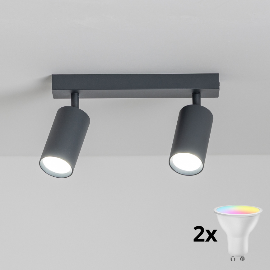 Brilagi - LED RGBW dimmbarer Spot SELE 2xGU10/6,5W/230V 2700-6500K Anthrazit