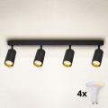 Brilagi - LED RGBW dimmbarer Spot SELE 4xGU10/6W/230V 3000K schwarz/gold + Fernbedienung