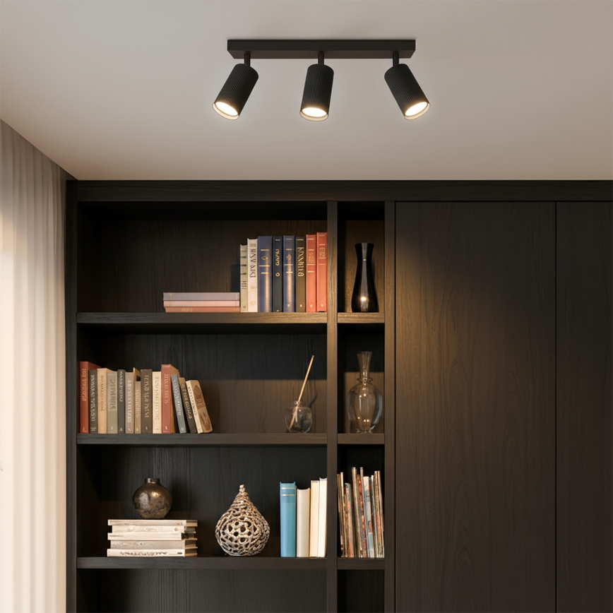 Brilagi - Dimmbarer LED RGBW-Einbaustrahler SELE MODERN 3x GU10/4,8W/230V 3000K schwarz + Fernbedienung