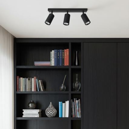 Brilagi - Dimmbarer LED RGBW-Einbaustrahler SELE MODERN 3x GU10/4,8W/230V 3000K schwarz + Fernbedienung