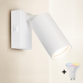 Brilagi - LED RGBW dimmbarer Wand-Spot mit Schalter SELE 1xGU10/4,8W/230V 3000K weiß + Fernbedienung