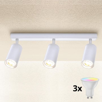 Brilagi - LED RGBW dimmbares Deckenspot SELE 3xGU10/6W/230V 3000K weiß + Fernbedienung