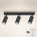 Brilagi - LED RGBW dimmbares Einbau-Spot SELE 3xGU10/4,8W/230V 3000K Anthrazit + Fernbedienung