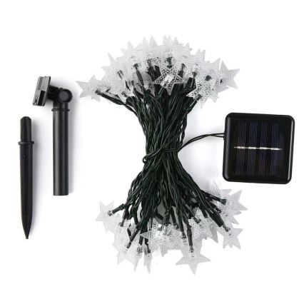 Brilagi - LED Solar-Dekorationslichterkette STARS 50xLED/8 Funktionen 7m IP65 warmweiß 600 mAh