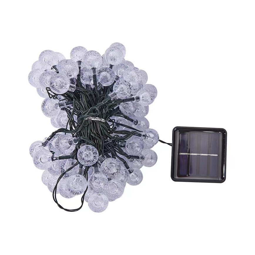 Brilagi - LED-Solar-Deko-Lichterkette BUBBLE, 100 LEDs / 8 Funktionen, 10 m, IP65, warmweiß, 600 mAh