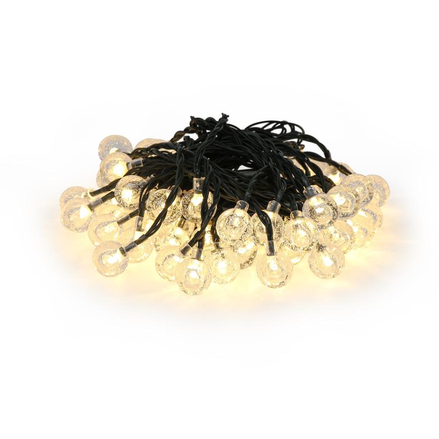 Brilagi - Solar-LED-Lichterkette BUBBLE 50xLED/8 Funktionen 7m IP65 warmweiß 600 mAh