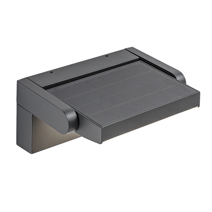 Brilagi - LED Solar-Wandleuchte mit Bewegungs- und Dämmerungssensor ANKLE LED/10W/3,7V 3000 mAh 4000K IP65 Anthrazit