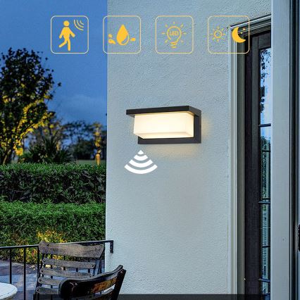 Brilagi - LED Solar-Wandleuchte mit Bewegungs- und Dämmerungssensor BRICKY LED/5W/6V 4000 mAh IP65