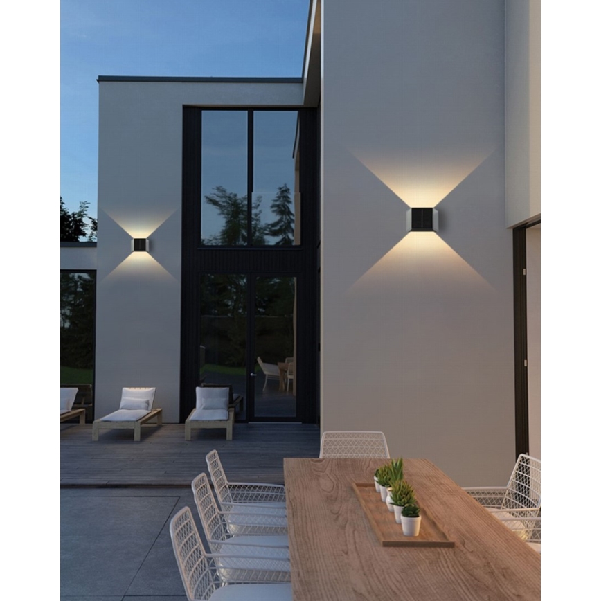 Brilagi - LED-Solar-Wandleuchte mit Sensor SOLAR CUBE LED/2W/3,2V IP54