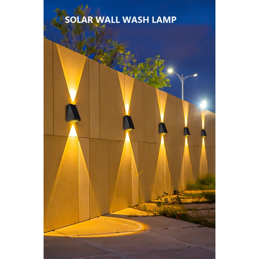 Brilagi - LED Solar-Wandleuchte PYRAMID LED/2W/3,2V 1300 mAh IP54