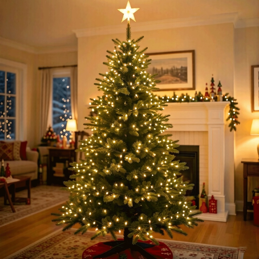 BRILAGI - Solar-Weihnachtslichterkette 200 LEDs / 8 Funktionen, 22 m, 800 mAh, IP65, warmweiß