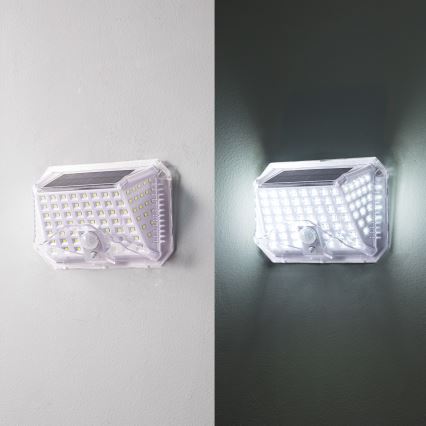 Brilagi - LED Solar-Wandleuchte mit Bewegungs- und Dämmerungssensor WALLIE LED/4W/5,5V 1200 mAh 6500K IP64 silber