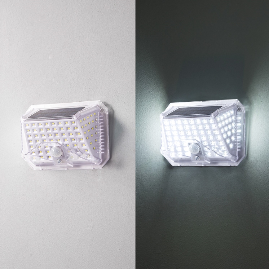 Brilagi - LED Solar-Wandleuchte mit Bewegungs- und Dämmerungssensor WALLIE LED/4W/5,5V 1200 mAh 6500K IP64 silber