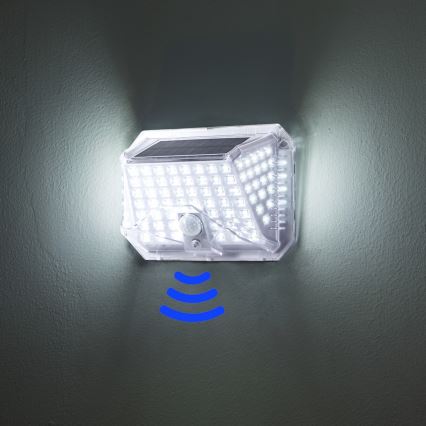 Brilagi - LED Solar-Wandleuchte mit Bewegungs- und Dämmerungssensor WALLIE LED/4W/5,5V 1200 mAh 6500K IP64 silber