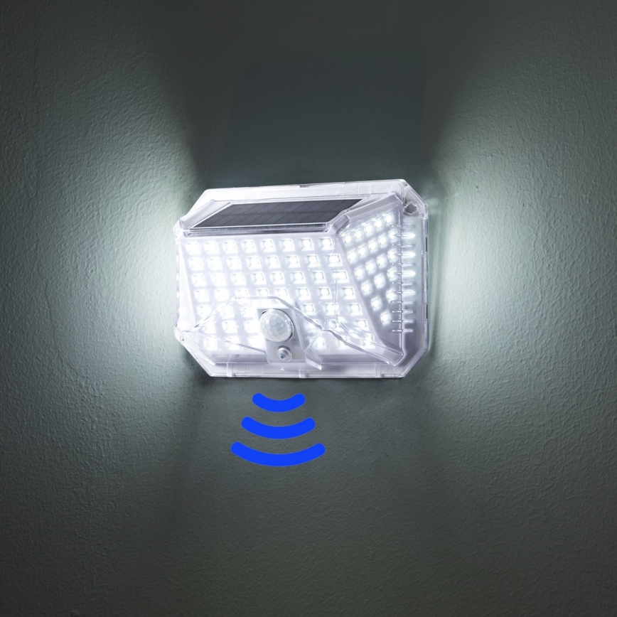 Brilagi - LED Solar-Wandleuchte mit Bewegungs- und Dämmerungssensor WALLIE LED/4W/5,5V 1200 mAh 6500K IP64 silber