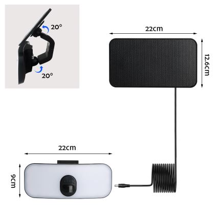 Brilagi - LED-Solarwandleuchte mit Sensor ROOF LED/13W/5V 4000 mAh IP65