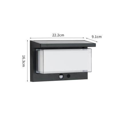 Brilagi - LED-Solarwandleuchte mit Sensor SONNE LUME LED/10W/3,7V 4000 mAh IP44