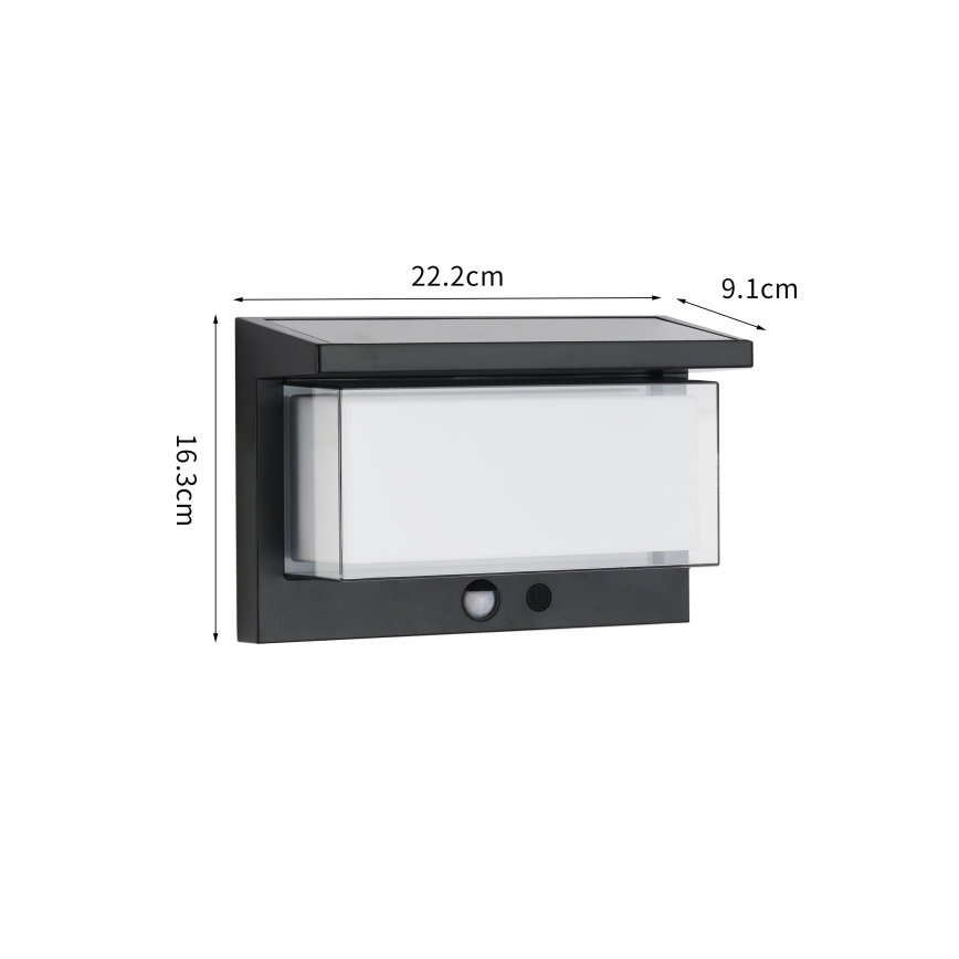 Brilagi - LED-Solarwandleuchte mit Sensor SONNE LUME LED/10W/3,7V 4000 mAh IP44