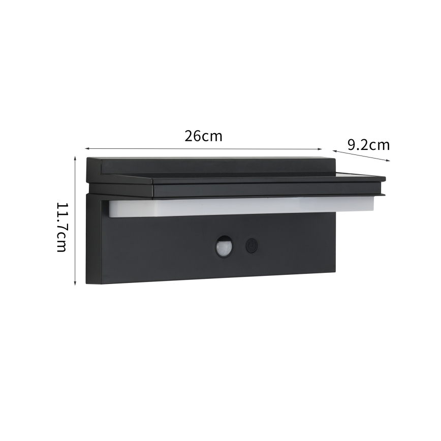 Brilagi - LED-Solarwandleuchte mit Sensor SONNE SENSE LED/10W/3,7V 4000 mAh IP44