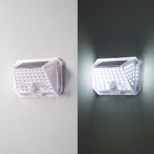 Brilagi - LED-Solarwandleuchte mit Sensor WALLIE LED/4W/3,7V 6500K IP64 silbern