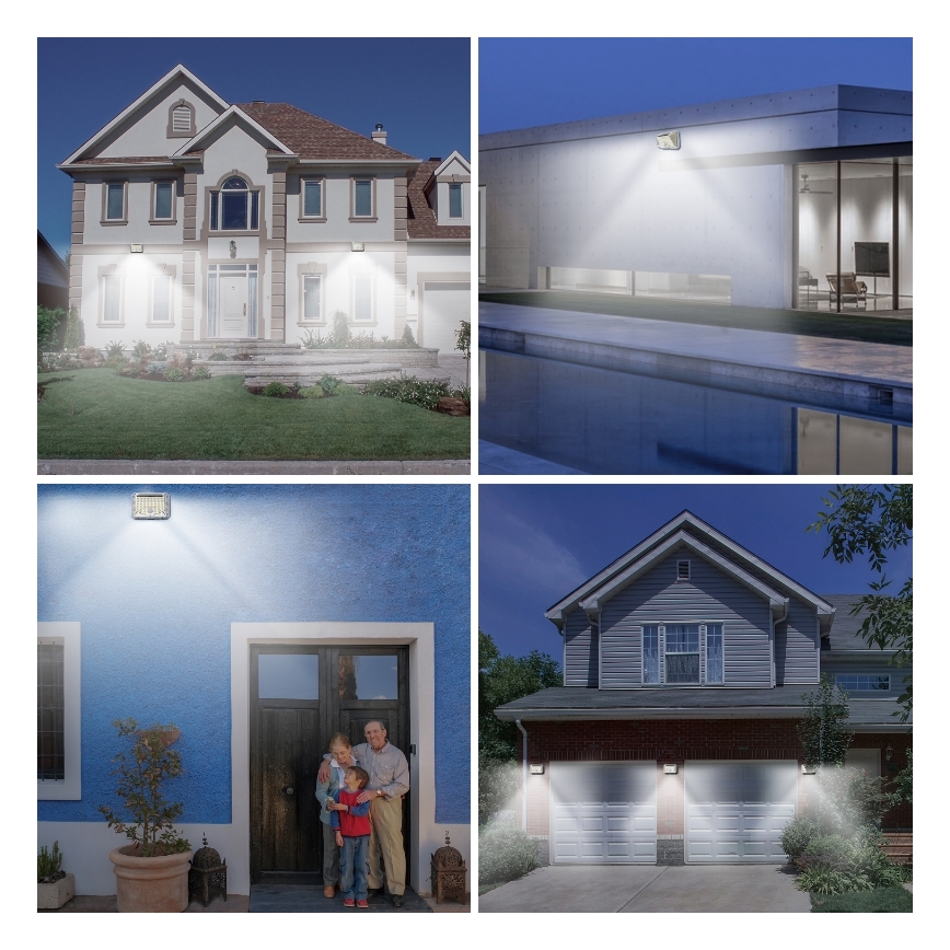 Brilagi - LED-Solarwandleuchte mit Sensor WALLIE LED/4W/5,5V 1200 mAh 6500K IP64 silbern