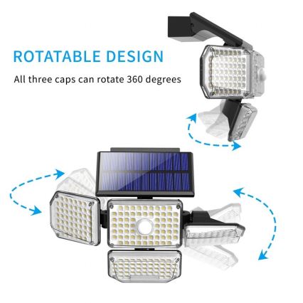 Brilagi - LED-Solarwandleuchte mit Sensor WALLIE LED/5W/5,5V 2400 mAh IP65