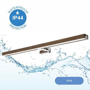 Brilagi - LED-Spiegelbeleuchtung für Badezimmer WOODY MIRROR LED/15W/230V 90 cm IP44 Eiche Walnuss/glänzendes Chrom