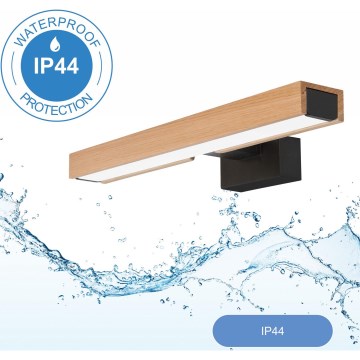 Brilagi - LED-Spiegelbeleuchtung für Badezimmer WOODY MIRROR LED/8W/230V 40 cm IP44 Eiche/schwarz