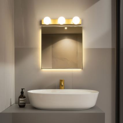 Brilagi - LED-Beleuchtung für Badezimmerspiegel HOLLYWOOD 3xLED/3W/230V 39 cm IP44 gold