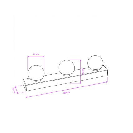 Brilagi - LED-Beleuchtung für Badezimmerspiegel HOLLYWOOD 3xLED/3W/230V 39 cm IP44 gold