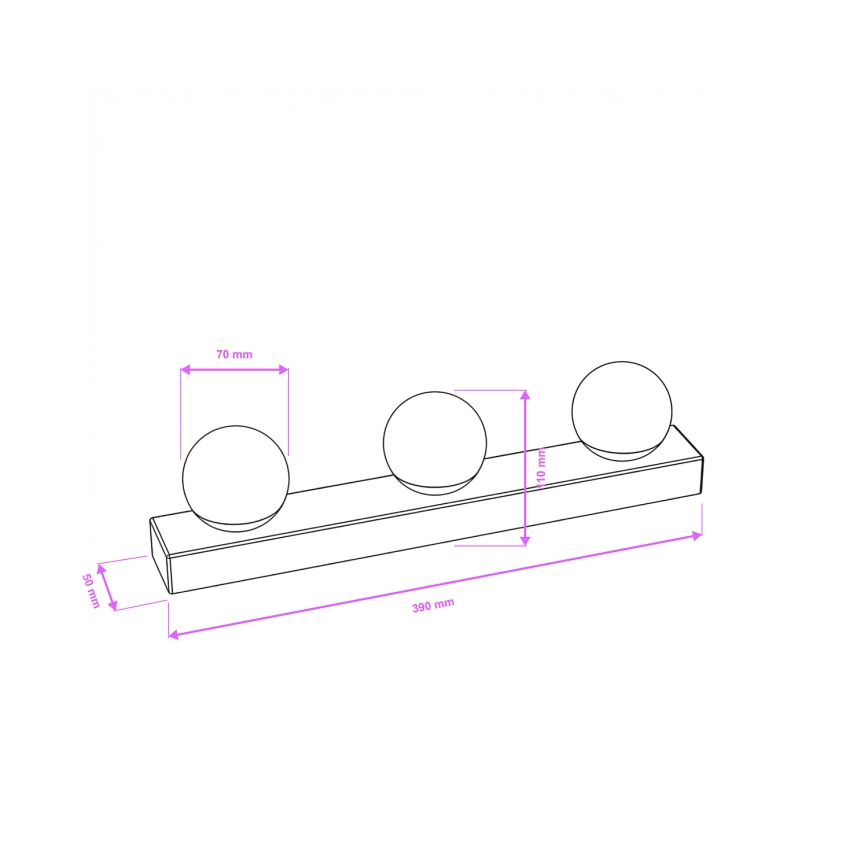 Brilagi - LED-Beleuchtung für Badezimmerspiegel HOLLYWOOD 3xLED/3W/230V 39 cm IP44 gold