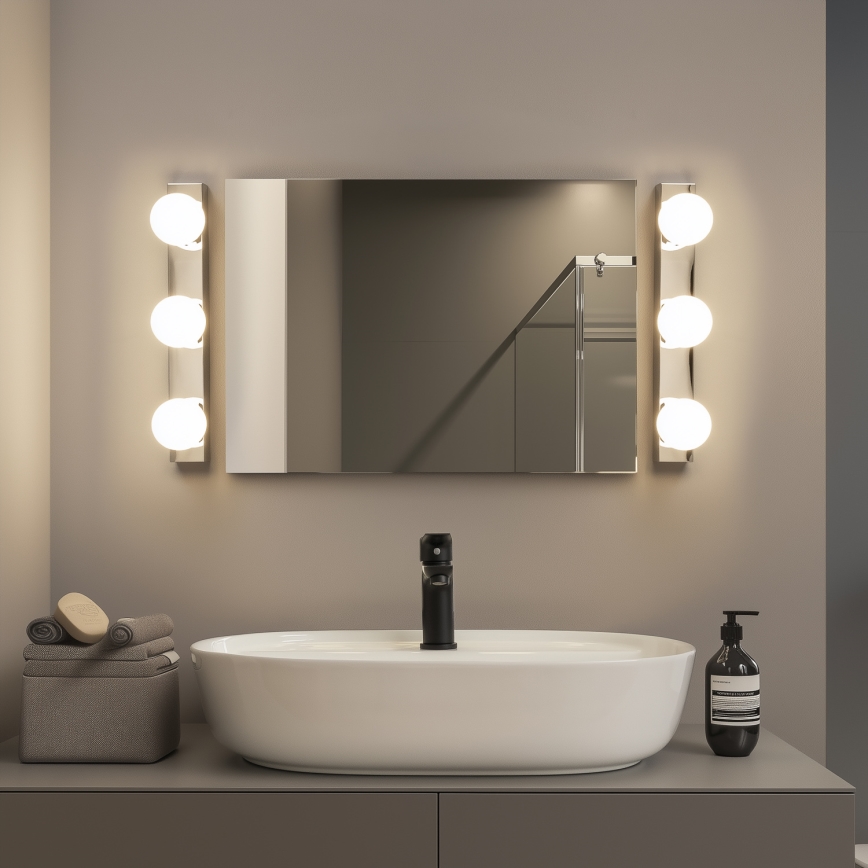 Brilagi - LED-Spiegelleuchte für Badezimmer HOLLYWOOD 3xLED/3W/230V 39 cm IP44 Hochglanzchrom