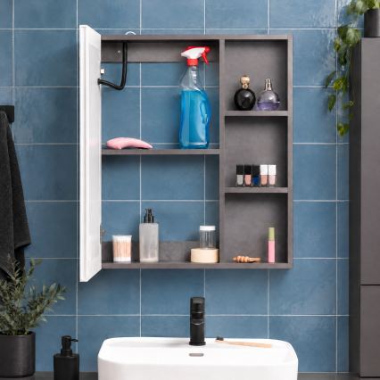 BRILAGI - LED-Spiegelschrank für das Badezimmer mit Hintergrundbeleuchtung TRABIA SINGLE 60x70 cm