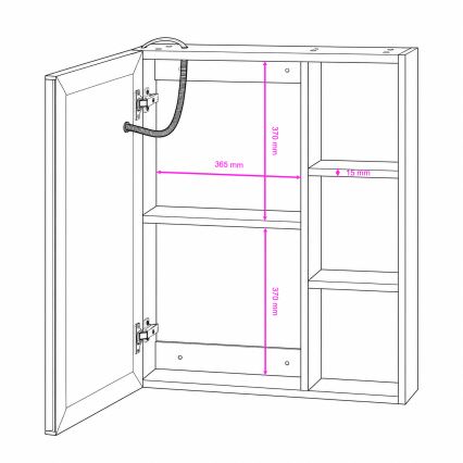BRILAGI - LED-Spiegelschrank für das Badezimmer mit Hintergrundbeleuchtung TRABIA SINGLE 60x70 cm