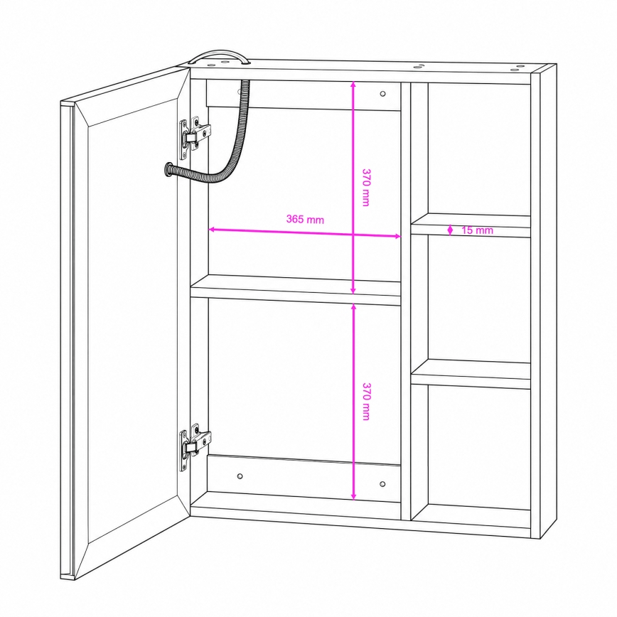 BRILAGI - LED-Spiegelschrank für das Badezimmer mit Hintergrundbeleuchtung TRABIA SINGLE 60x70 cm