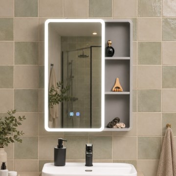 BRILAGI - LED-Spiegelschrank mit Hintergrundbeleuchtung AVOLA SINGLE 55x70 cm