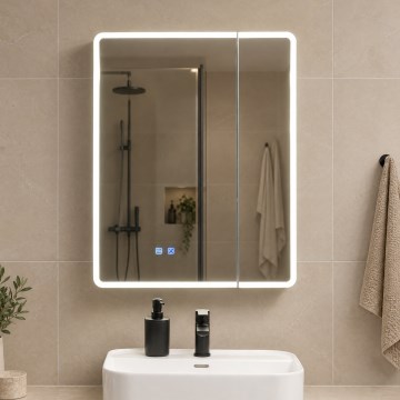 BRILAGI - LED-Spiegelschrank mit Hintergrundbeleuchtung BRONTE DOUBLE 60x75 cm