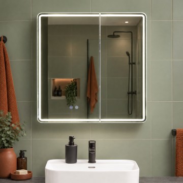 BRILAGI - LED-Spiegelschrank mit Hintergrundbeleuchtung NOTO DOUBLE 77x70 cm