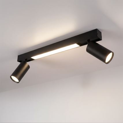 Brilagi - LED-Spot SELE 2xGU10/30W/230V + LED/15W schwarz