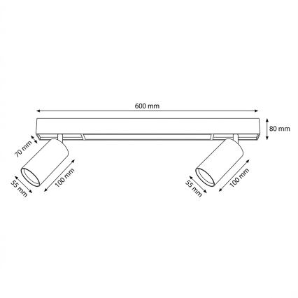 BRILAGI - LED-Spot SELE 2xGU10/30W/230V + LED/15W schwarz/Kirschdekor