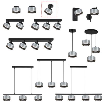 Brilagi - LED Spotleuchte AURA LUX 1xGX53/30W/230V Ø 13 cm schwarz/rauchglas