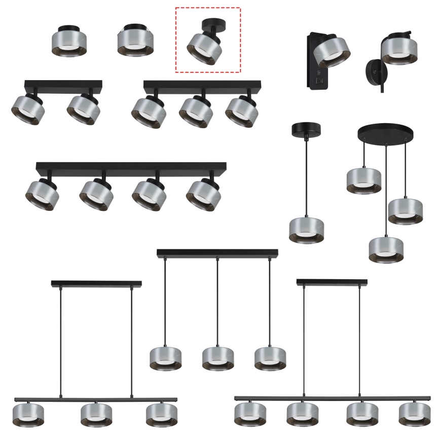 Brilagi - LED Spotleuchte AURA LUX 1xGX53/30W/230V Ø 13 cm schwarz/rauchglas