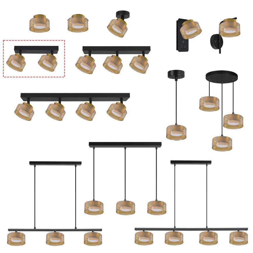 Brilagi - LED Spotleuchte AURA LUX 2xGX53/30W/230V schwarz/gold