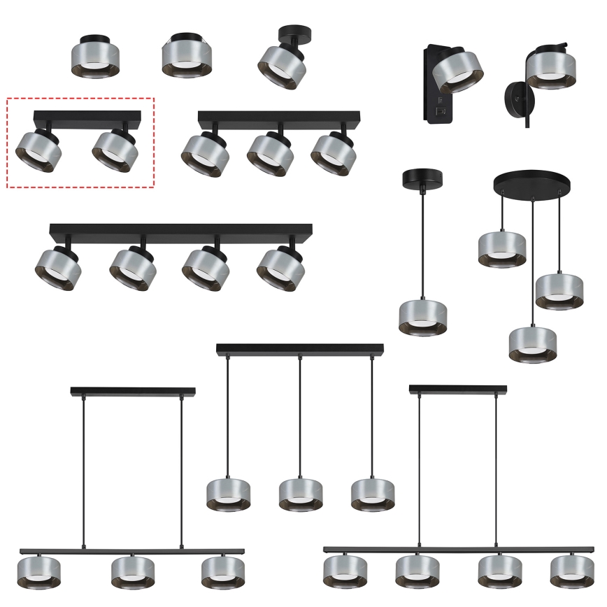Brilagi - LED Spotleuchte AURA LUX 2xGX53/30W/230V schwarz/rauchfarben