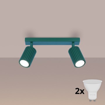 Brilagi - LED-Spotleuchte CRESTO 2xGU10/10W/230V türkis