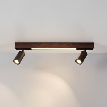 BRILAGI - LED-Spotleuchte SELE 2xGU10/30W/230V + LED/15W schwarz/Eiche-Dekor